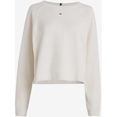 Sudadera Tommy Hilfiger Relaxed Sport Mesh C-Neck blanco mujer - S Sudadera Tommy Hilfiger Relaxed Sport Mesh C-Neck blanco mujer - S