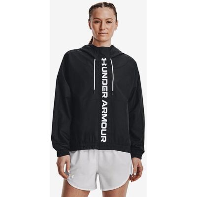 Sudadera con capucha Under Armour Rush Woven Full Zip negro blanco mujer - XL Sudadera con capucha Under Armour Rush Woven Full Zip negro blanco mujer - XL