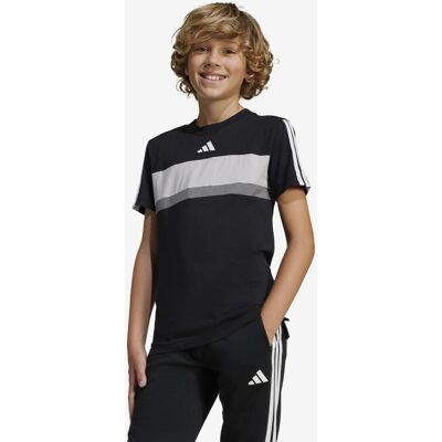 Camiseta adidas Seasonal Essentials Tiberio 3 bandas manga corta negro puro blanco junior - 140 Camiseta adidas Seasonal Essentials Tiberio 3 bandas manga corta negro puro blanco junior - 140