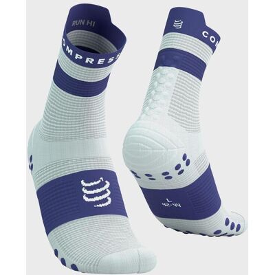 Calcetines Compressport Pro Racing v4.0 Run High blanco azul oriente - T3 Calcetines Compressport Pro Racing v4.0 Run High blanco azul oriente - T3