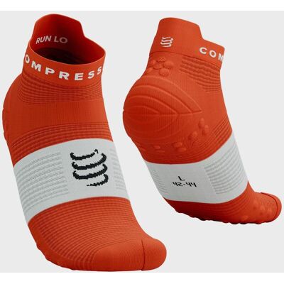 Calcetines Compressport Pro Racing v4.0 Run Low naranja intenso blanco - T4 Calcetines Compressport Pro Racing v4.0 Run Low naranja intenso blanco - T4
