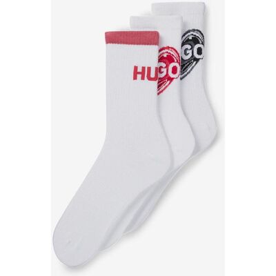 Calcetines HUGO Valentine blanco rojo negro mujer (3 pares) - 35-38 Calcetines HUGO Valentine blanco rojo negro mujer (3 pares) - 35-38