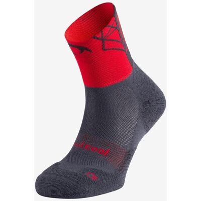 Calcetines Lurbel Track Four gris marengo rojo - S Calcetines Lurbel Track Four gris marengo rojo - S