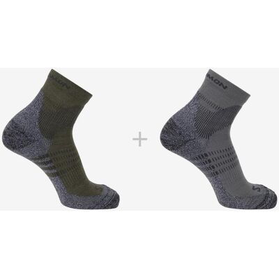 Calcetines Salomon X Ultra Access Quarter 2-Pack gris oscuro verde intenso - 45-47 Calcetines Salomon X Ultra Access Quarter 2-Pack gris oscuro verde intenso - 45-47