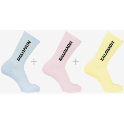 Calcetines Salomon Everyday Crew 3-Pack azul celeste rosa amarillo - L Calcetines Salomon Everyday Crew 3-Pack azul celeste rosa amarillo - L