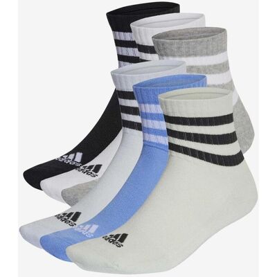 Calcetines adidas Cushioned Sportswear 3 Stripes negro blanco azul (3 pares) - XS Calcetines adidas Cushioned Sportswear 3 Stripes negro blanco azul (3 pares) - XS