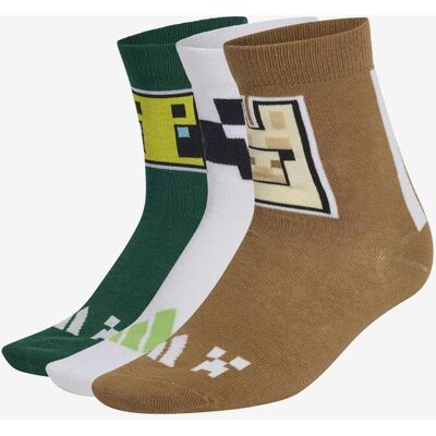 Calcetines adidas Minecraft gris marrón junior (3 pares) - L Calcetines adidas Minecraft gris marrón junior (3 pares) - L