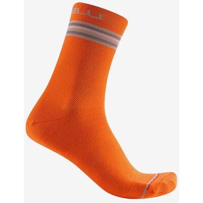 Calcetines Castelli Go 15 naranja mate gris mujer - S-M Calcetines Castelli Go 15 naranja mate gris mujer - S-M