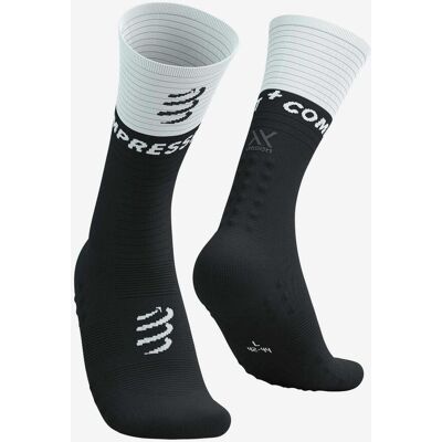Calcetines Compressport Mid Compression V2.0 negro blanco - T4 Calcetines Compressport Mid Compression V2.0 negro blanco - T4