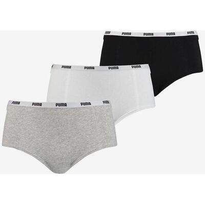 Braga Puma Mini Short negro blanco gris mujer (3 unidades) - M Braga Puma Mini Short negro blanco gris mujer (3 unidades) - M