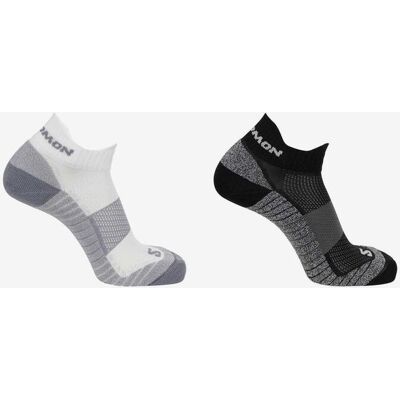 Calcetines Salomon Aero Ankle 2-Pack blanco negro - M Calcetines Salomon Aero Ankle 2-Pack blanco negro - M