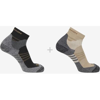 Calcetines Salomon X Ultra Access Quarter 2-Pack negro marrón arena - 36-38 Calcetines Salomon X Ultra Access Quarter 2-Pack negro marrón arena - 36-38