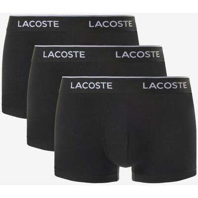 Bóxer Lacoste Stretch Cotton Logo negro puro blanco (3 unidades) - M Bóxer Lacoste Stretch Cotton Logo negro puro blanco (3 unidades) - M
