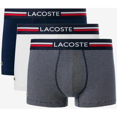 Bóxer Lacoste Stretch Cotton Stripe azul marino blanco (3 unidades) - XL Bóxer Lacoste Stretch Cotton Stripe azul marino blanco (3 unidades) - XL