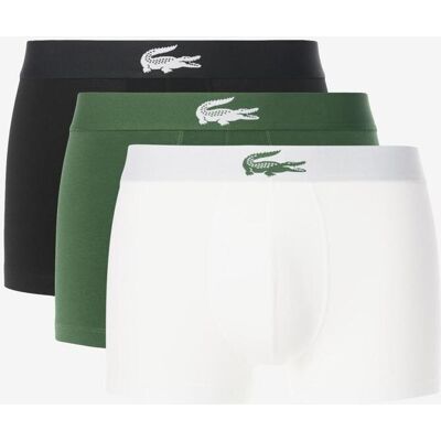 Bóxer Lacoste Stretch Jersey blanco verde negro (3 unidades) - M Bóxer Lacoste Stretch Jersey blanco verde negro (3 unidades) - M
