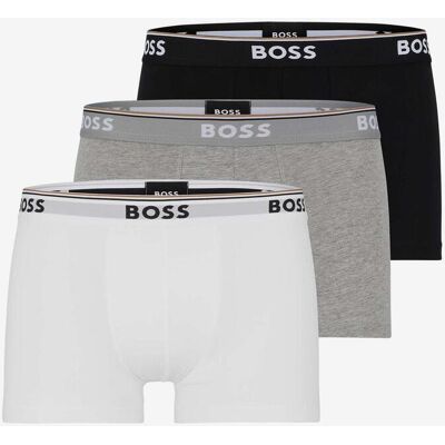 Bóxer BOSS Power Logo blanco gris claro negro (3 unidades) - XS Bóxer BOSS Power Logo blanco gris claro negro (3 unidades) - XS