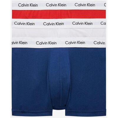 Bóxer Calvin Klein Low azul blanco rojo (3 unidades) - S Bóxer Calvin Klein Low azul blanco rojo (3 unidades) - S