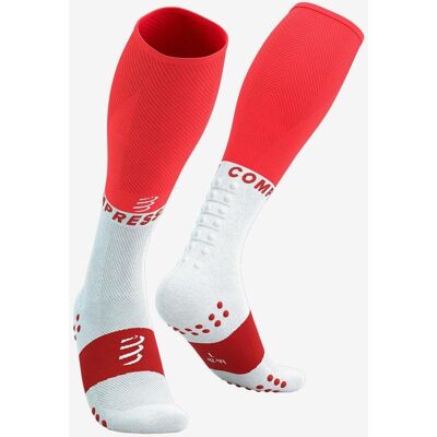 Calcetines Compressport Oxygen rojo brillante blanco - T1 Calcetines Compressport Oxygen rojo brillante blanco - T1