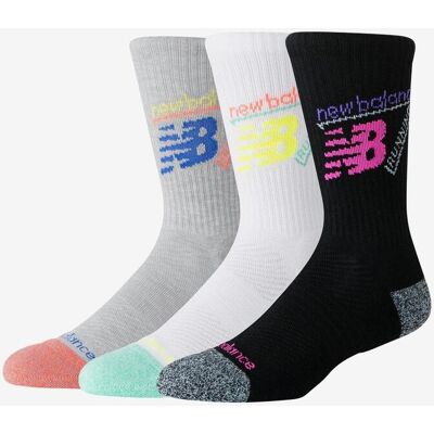 Calcetines New Balance Active Graphic Crew negro blanco gris (3 pares) - XL Calcetines New Balance Active Graphic Crew negro blanco gris (3 pares) - XL
