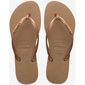 Chanclas Havaianas Slim Logo Metallic marrón metálico mujer - 37-38 Chanclas Havaianas Slim Logo Metallic marrón metálico mujer - 37-38