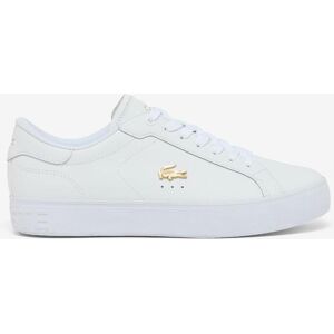 Zapatillas Lacoste Powercourt Leather Metallic blanco dorado mujer - 40.5 Zapatillas Lacoste Powercourt Leather Metallic blanco dorado mujer - 40.5