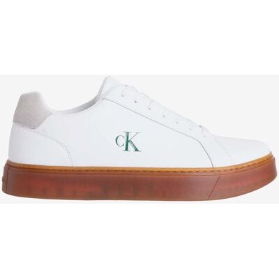 Zapatillas Calvin Klein Classic Cupsole Laceup Leather blanco marrón - 43 Zapatillas Calvin Klein Classic Cupsole Laceup Leather blanco marrón - 43