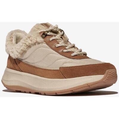 Zapatillas FitFlop F-Mode Flow Shearling-Mix beige marrón mujer - 36 Zapatillas FitFlop F-Mode Flow Shearling-Mix beige marrón mujer - 36