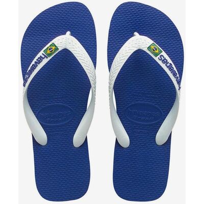 Chanclas Havaianas Brasil Logo azul blanco - 35-36 Chanclas Havaianas Brasil Logo azul blanco - 35-36