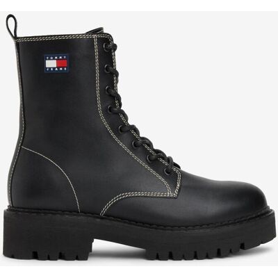 Tommy Hilfiger Botas Tommy Jeans Urban Lace Up negro mujer - 37 Tommy Hilfiger Botas Tommy Jeans Urban Lace Up negro mujer - 37