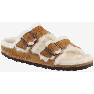 Sandalias Birkenstock Shealing Ancho Estrecho marrón blanco - 36 Sandalias Birkenstock Shealing Ancho Estrecho marrón blanco - 36