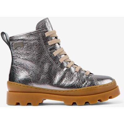 Botas Camper Brutus Leather gris plateado infantil - 30 Botas Camper Brutus Leather gris plateado infantil - 30