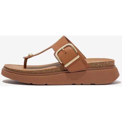 Sandalias FitFlop Gen-FF Buckle Leather Toe-Post marrón claro mujer - 39 Sandalias FitFlop Gen-FF Buckle Leather Toe-Post marrón claro mujer - 39