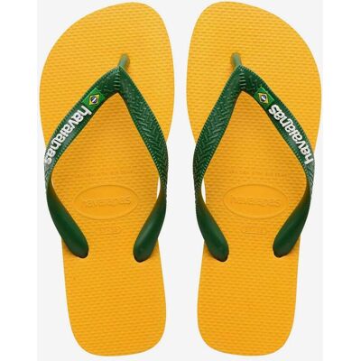 Chanclas Havaianas Brasil Logo 2022 amarillo verde blanco - 35-36 Chanclas Havaianas Brasil Logo 2022 amarillo verde blanco - 35-36