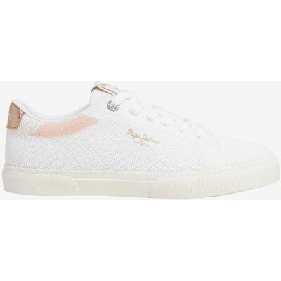 Zapatillas Pepe Jeans Kenton Knit blanco rosado mujer - 41 Zapatillas Pepe Jeans Kenton Knit blanco rosado mujer - 41