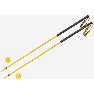 Bastones Grivel Trail 1 con 2 rosetas negro amarillo (par) - 112 Bastones Grivel Trail 1 con 2 rosetas negro amarillo (par) - 112