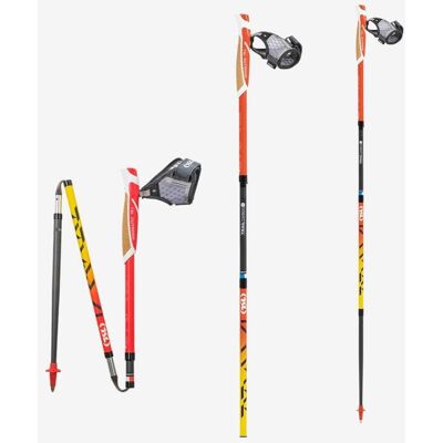 Bastones TSL Outdoor Trail Carbon 4 Magnetic Cork rojo negro amarillo (par) - 130 Bastones TSL Outdoor Trail Carbon 4 Magnetic Cork rojo negro amarillo (par) - 130