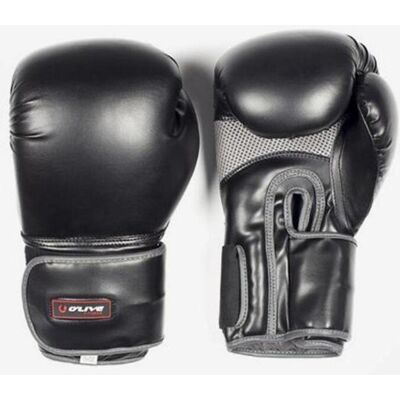 Guantes de Combate O'Live 16 oz - Cuero Sintético, Velcro, Negro Guantes de Combate O'Live 16 oz - Cuero Sintético, Velcro, Negro