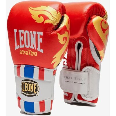 Guantes Leone 1947 Thai Style rojo blanco dorado - 12 Guantes Leone 1947 Thai Style rojo blanco dorado - 12