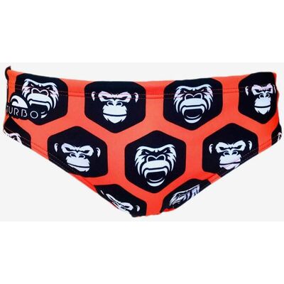 Bañador de waterpolo Turbo Monkeys naranja negro - S Bañador de waterpolo Turbo Monkeys naranja negro - S