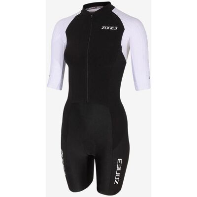 Tritraje Zone3 Lava Long Distance Full Zip manga corta negro blanco mujer - L Tritraje Zone3 Lava Long Distance Full Zip manga corta negro blanco mujer - L