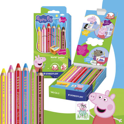 STAEDTLER 140C6L - Lápiz de colores, Peppa Pig, 6 colores con afilador STAEDTLER 140C6L - Lápiz de colores, Peppa Pig, 6 colores con afilador