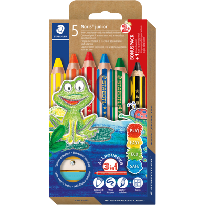 STAEDTLER 140C6 - Lápiz de color, 10 mm, forma hexagonal, 5 colores STAEDTLER 140C6 - Lápiz de color, 10 mm, forma hexagonal, 5 colores