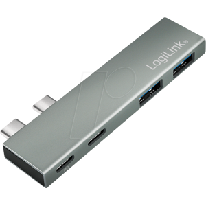 LOGILINK UA0399 - Adaptador 2x conector USB-C > 2x conector USB-C (PD), 2x USB-a, LOGILINK UA0399 - Adaptador 2x conector USB-C > 2x conector USB-C (PD), 2x USB-a,