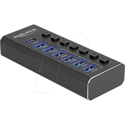 Hub USB DeLock 7P 10Gbps con Carga Rápida Hub USB DeLock 7P 10Gbps con Carga Rápida