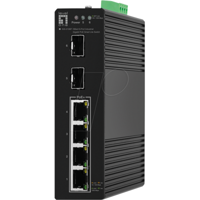 LEVELONE IG2106P - Switch, 6 puertos, Gigabit Ethernet, SFP, PoE+ LEVELONE IG2106P - Switch, 6 puertos, Gigabit Ethernet, SFP, PoE+