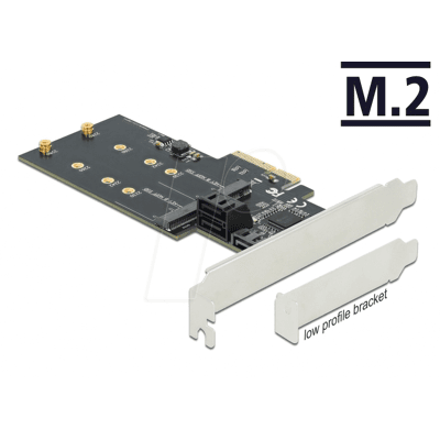 DELOCK 90499 - PCIe x4 > 3x SATA, 2x M.2 Key B, perfil bajo DELOCK 90499 - PCIe x4 > 3x SATA, 2x M.2 Key B, perfil bajo
