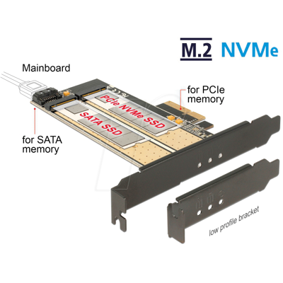 DELOCK 89630 - Tarjeta PCI Express x4 > 1x M.2 Key B 1x M.2 Key M. DELOCK 89630 - Tarjeta PCI Express x4 > 1x M.2 Key B 1x M.2 Key M.
