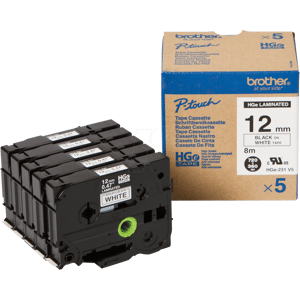 BROTHER P-TOUCH HGE-231 - Cinta de escritura de alta calidad, negro sobre blanco, multipac BROTHER P-TOUCH HGE-231 - Cinta de escritura de alta calidad, negro sobre blanco, multipac
