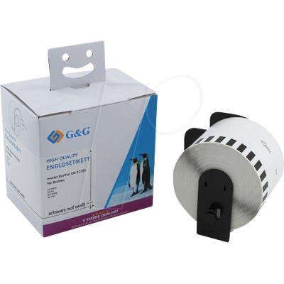 G&G 14985 - Etiquetas Brother DK-22205 - 62mm x 30.48m G&G 14985 - Etiquetas Brother DK-22205 - 62mm x 30.48m