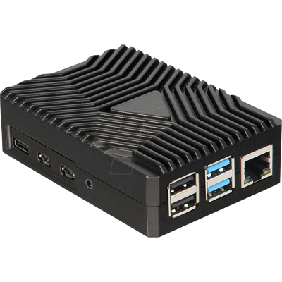 JOY-IT RPI CASE ALU09 - Carcasa para Raspberry Pi 4, aluminio, negro JOY-IT RPI CASE ALU09 - Carcasa para Raspberry Pi 4, aluminio, negro